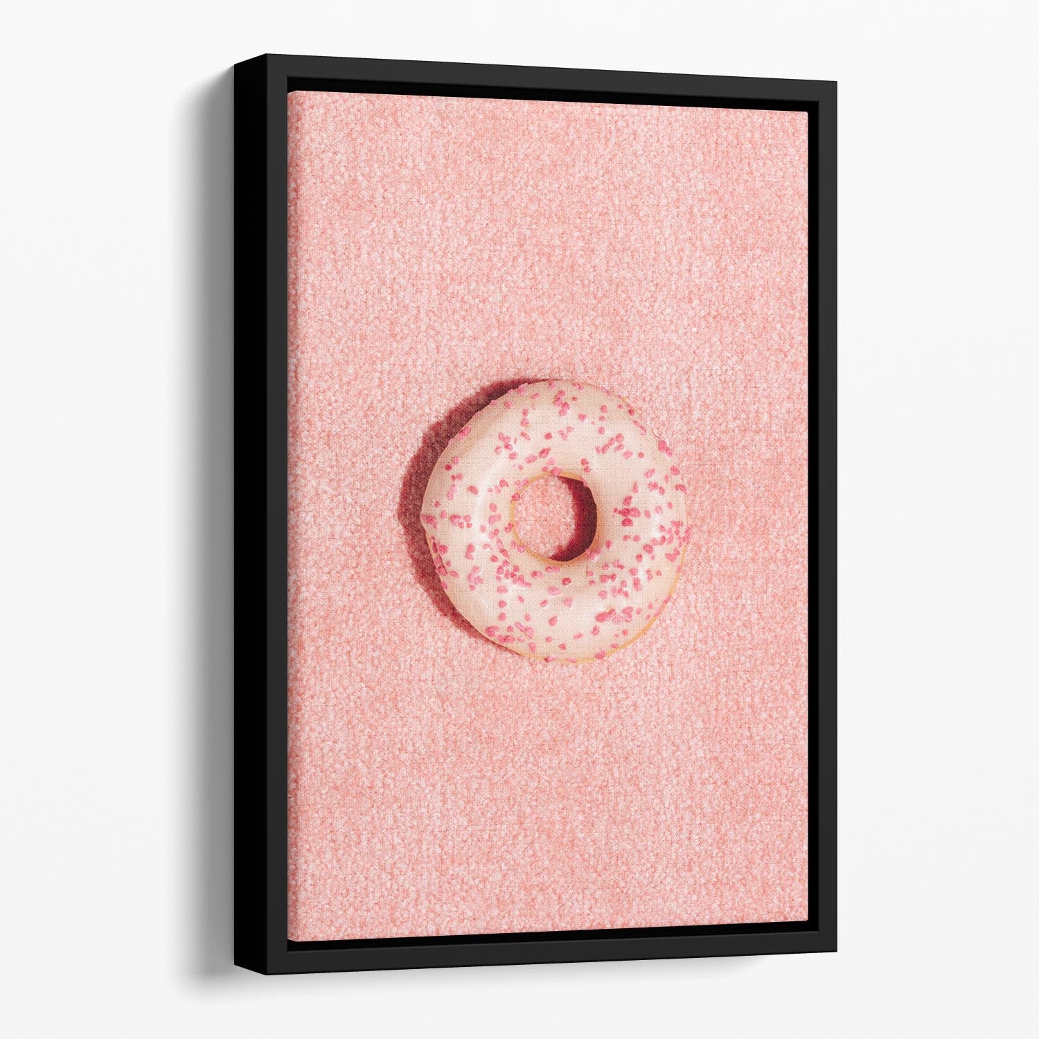 Pink Doughnut Floating Framed Canvas - Canvas Art Rocks - 1