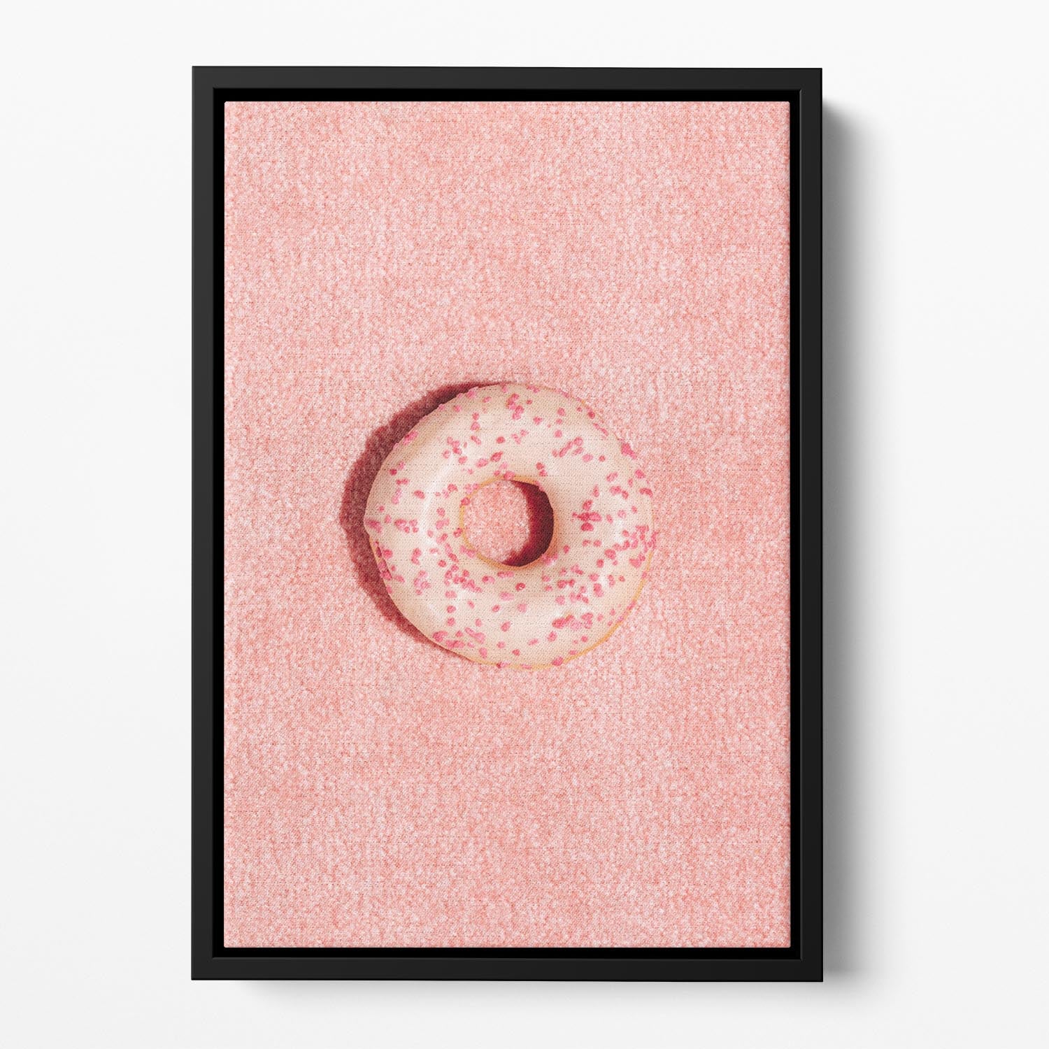 Pink Doughnut Floating Framed Canvas - Canvas Art Rocks - 2