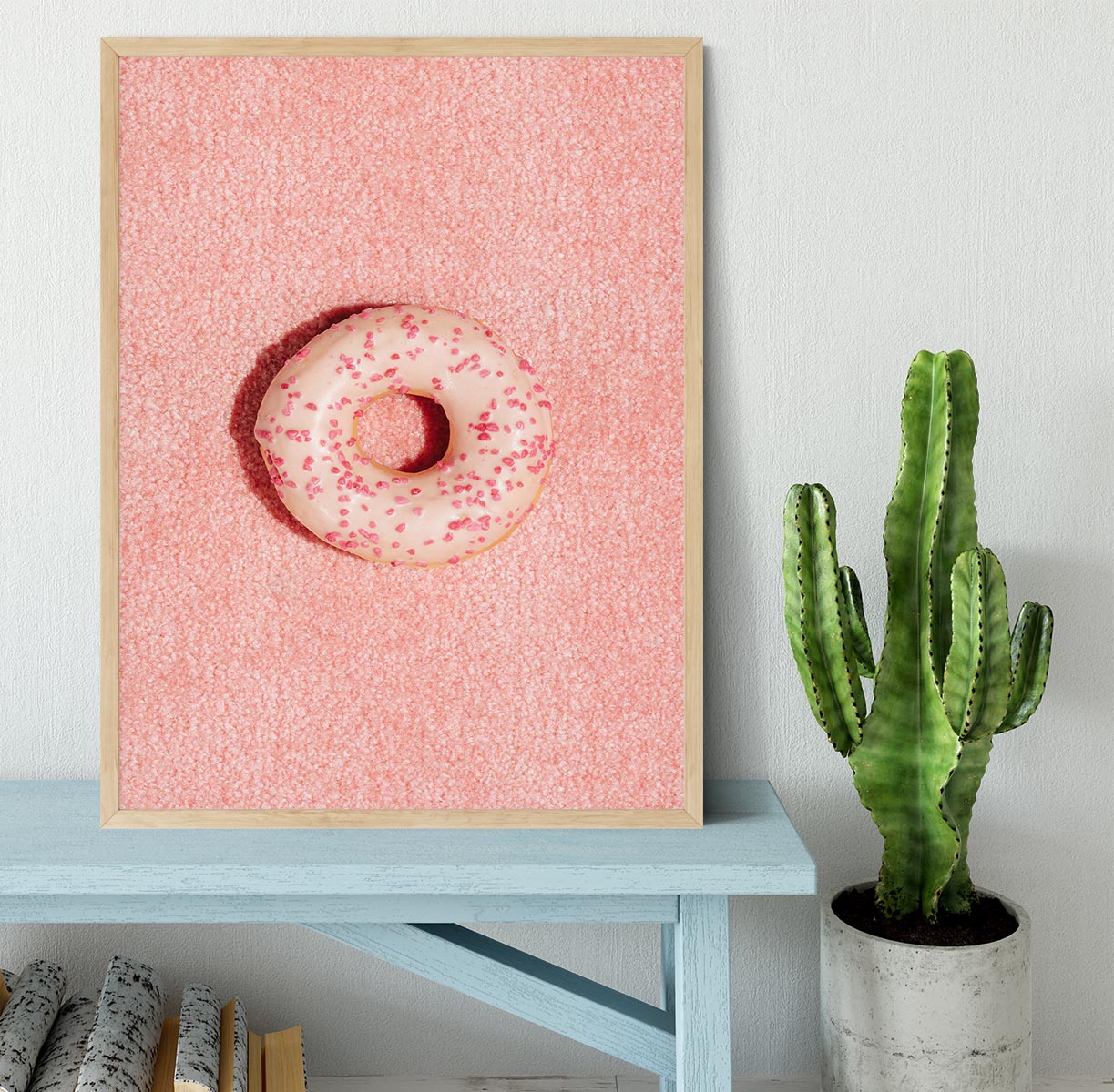 Pink Doughnut Framed Print - Canvas Art Rocks - 4
