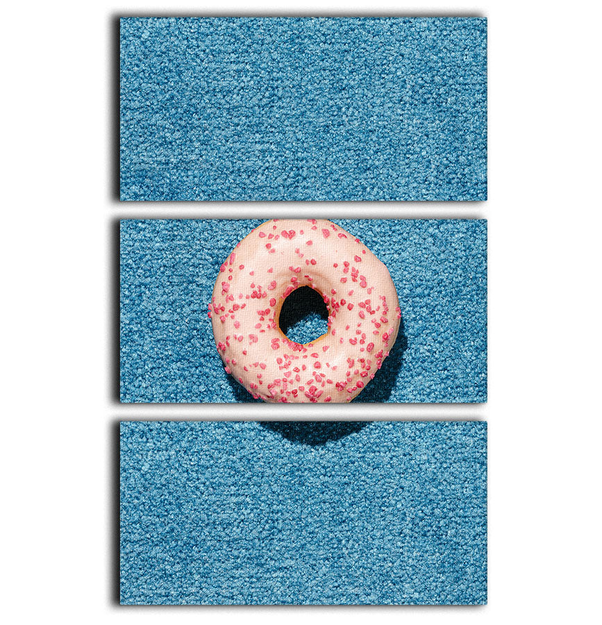 Blue Doughnut 3 Split Panel Canvas Print - Canvas Art Rocks - 1