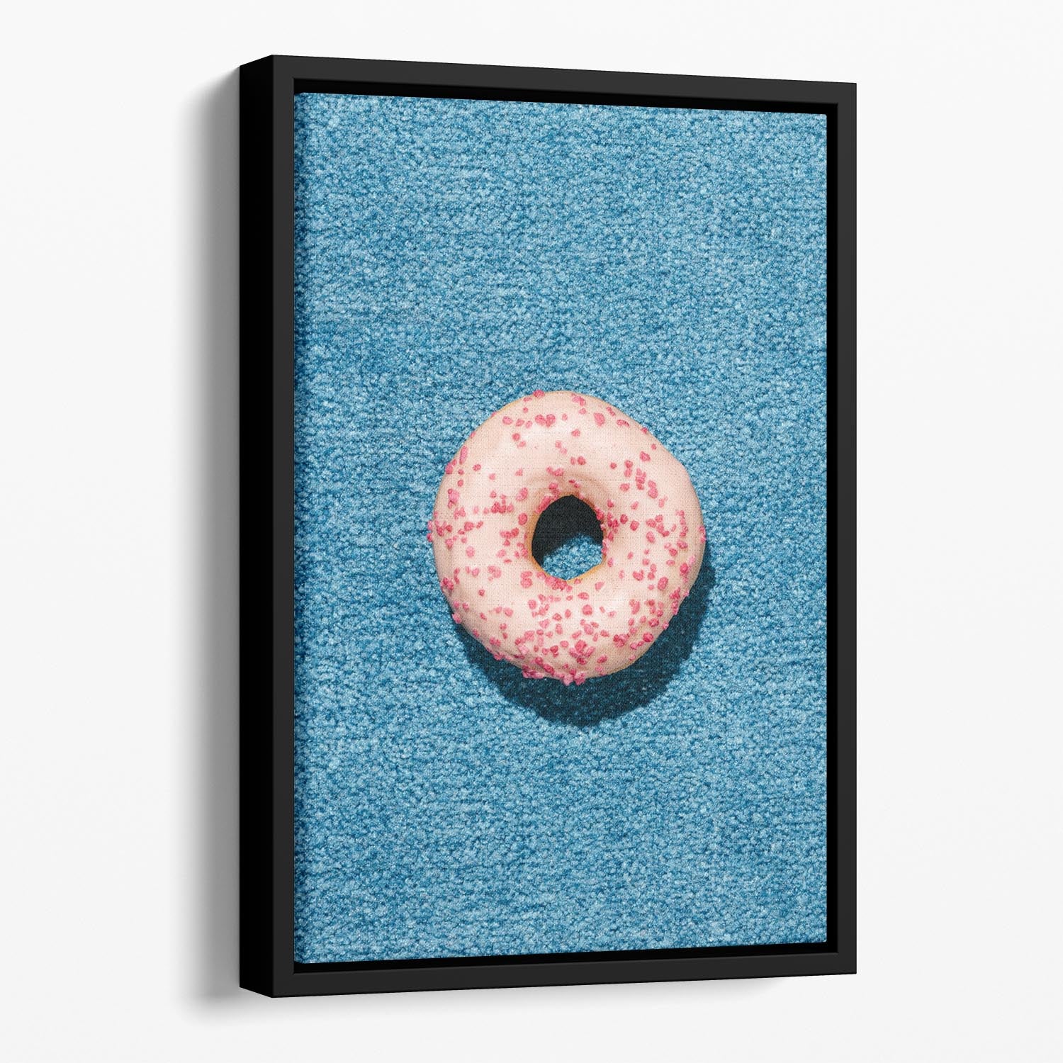 Blue Doughnut Floating Framed Canvas - Canvas Art Rocks - 1