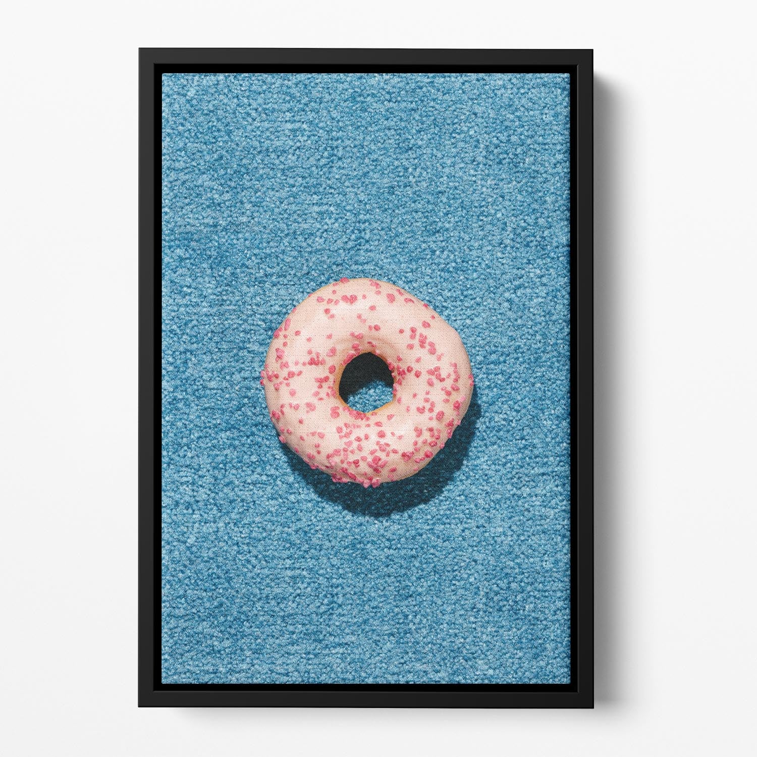 Blue Doughnut Floating Framed Canvas - Canvas Art Rocks - 2