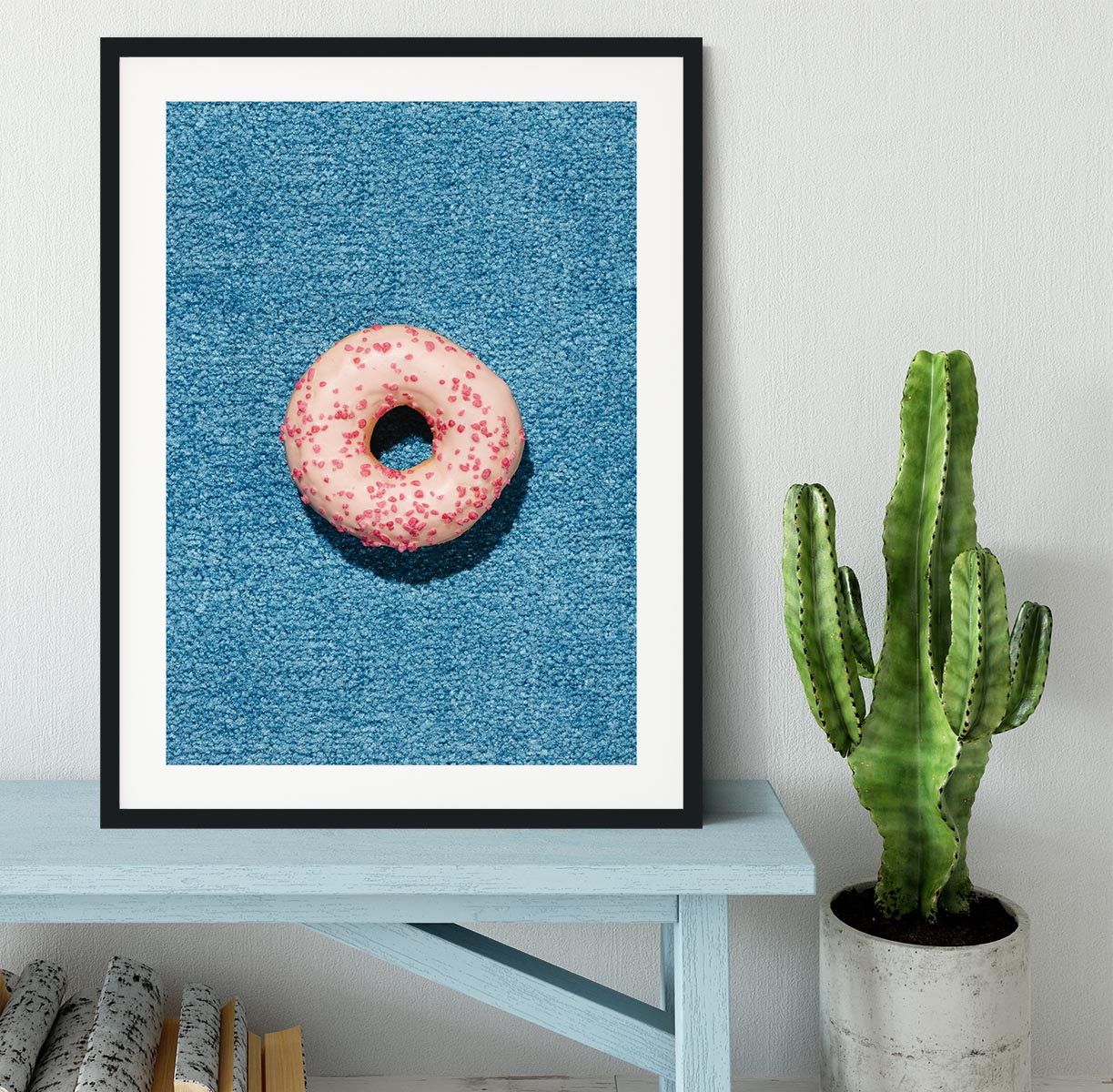 Blue Doughnut Framed Print - Canvas Art Rocks - 1