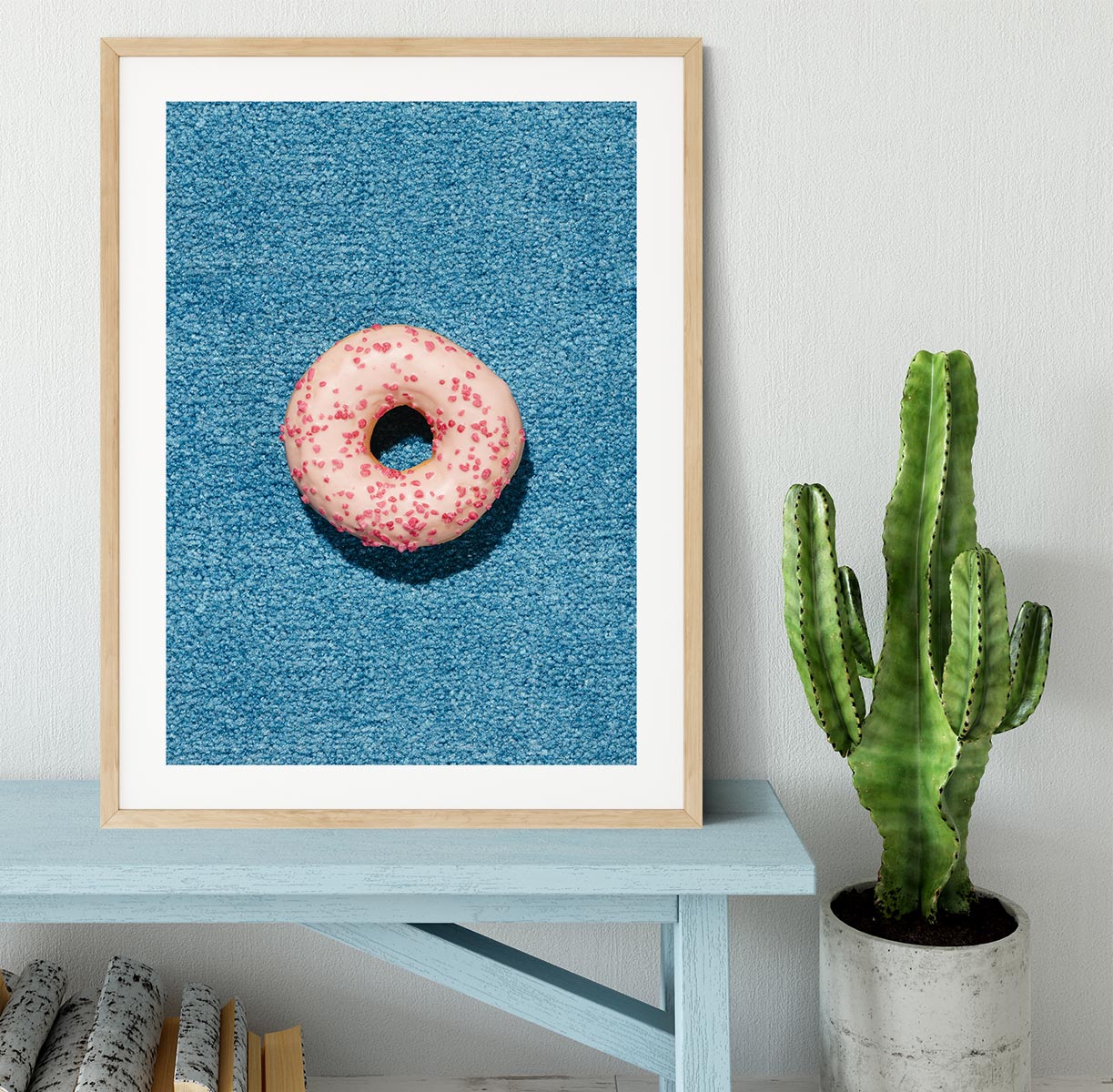 Blue Doughnut Framed Print - Canvas Art Rocks - 3