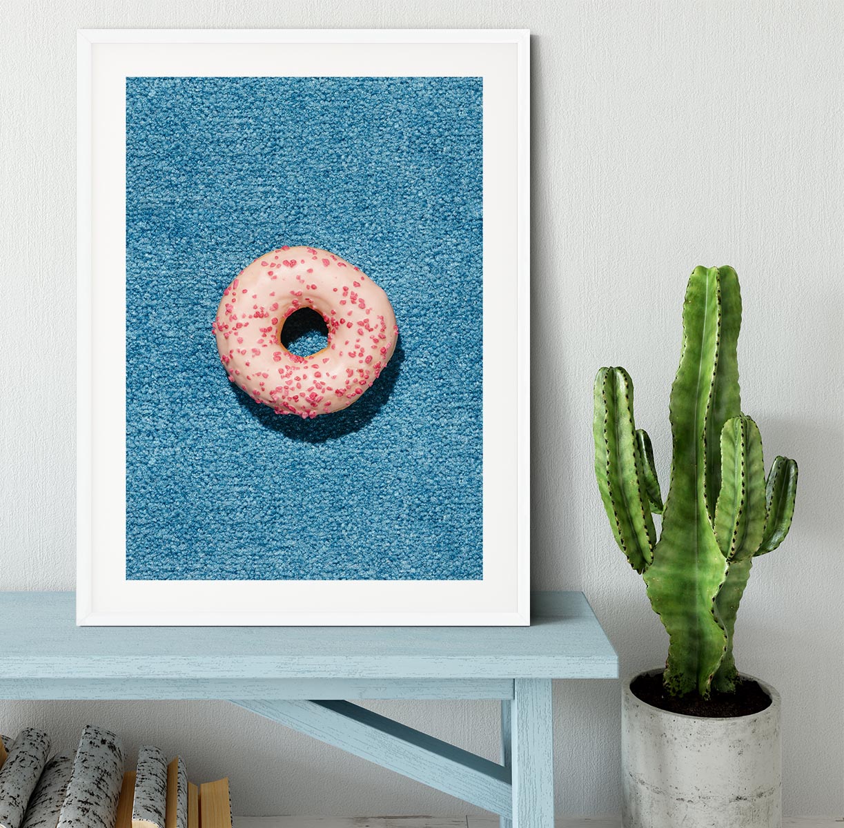 Blue Doughnut Framed Print - Canvas Art Rocks - 5