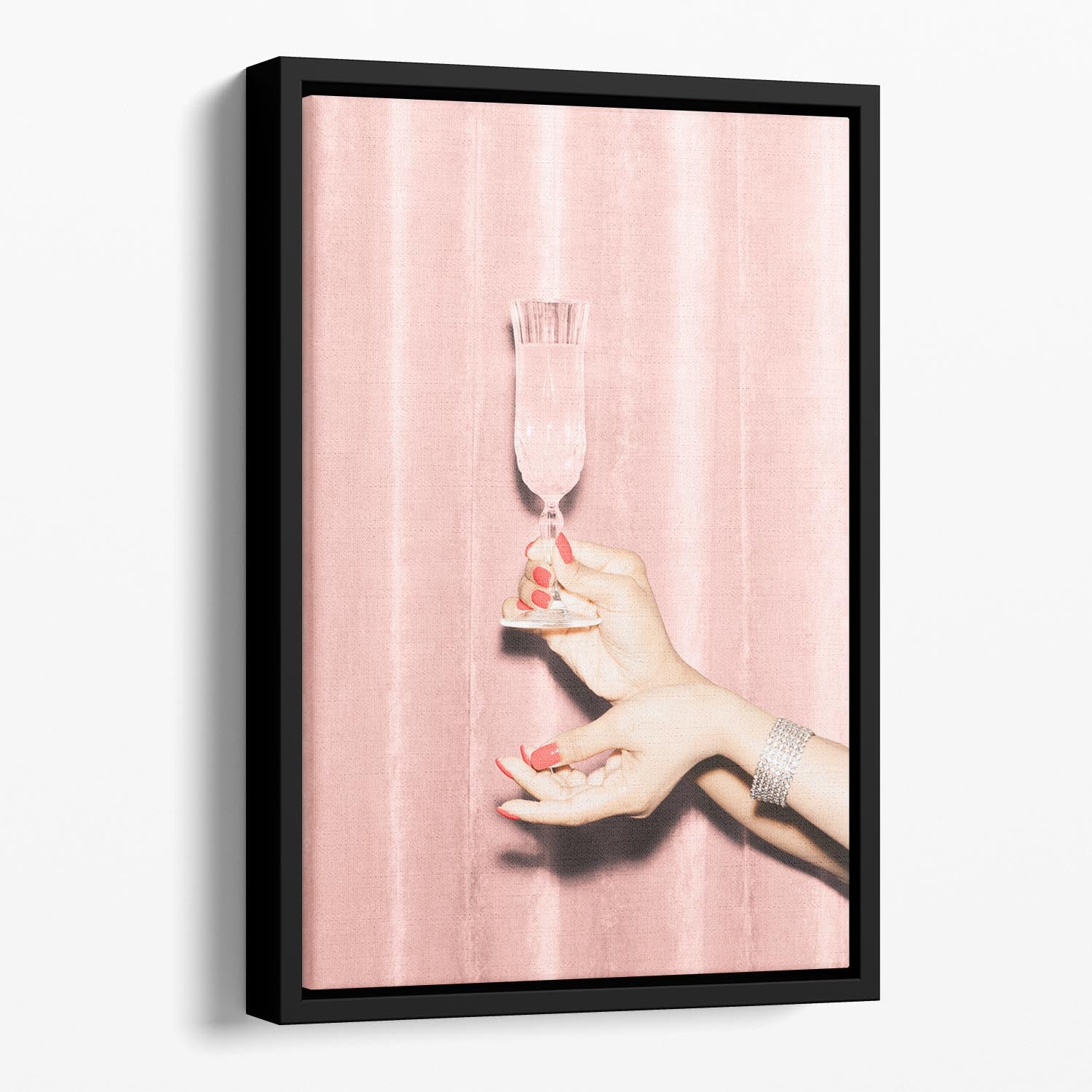 Here's To Pink 01 Floating Framed Canvas - Canvas Art Rocks - 1