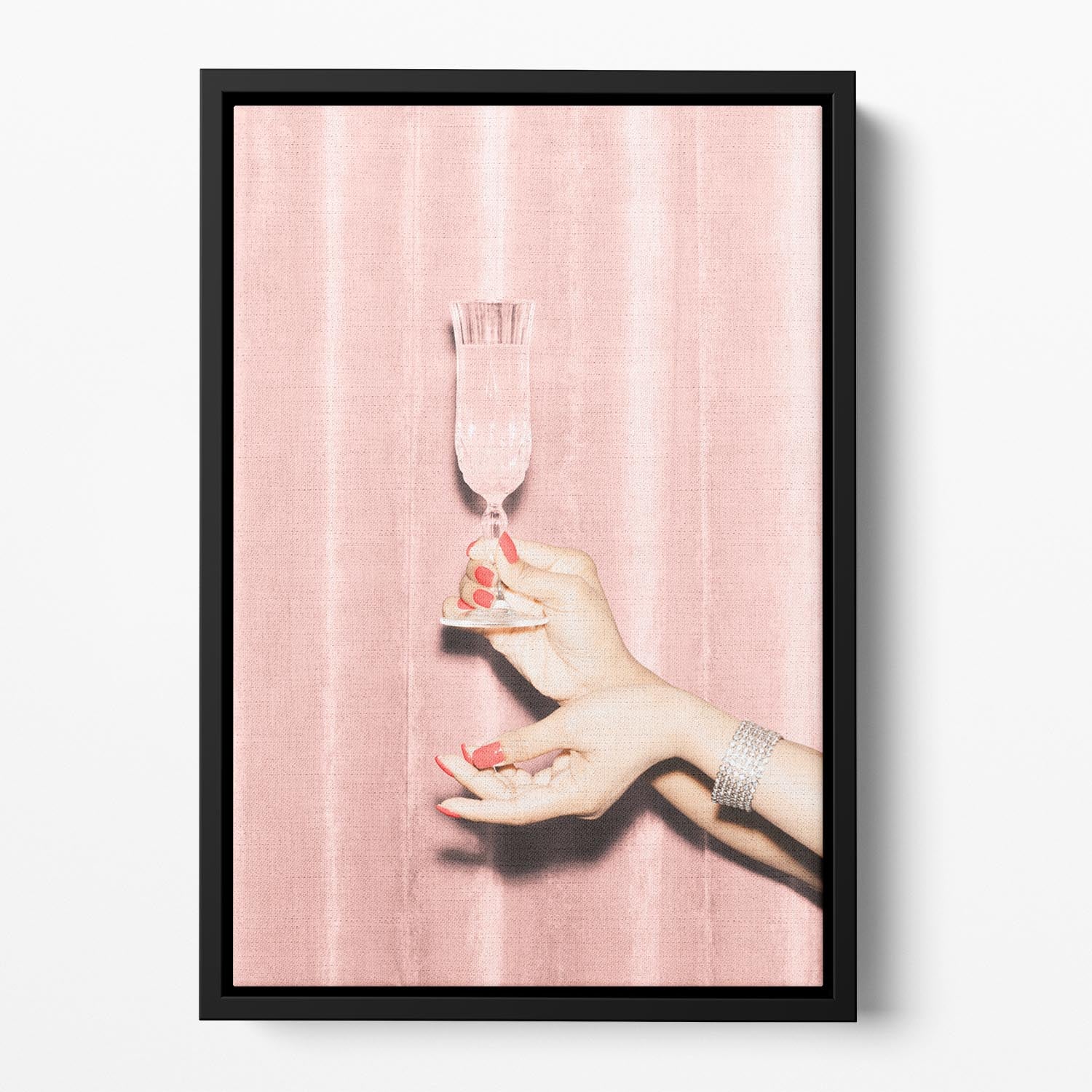 Here's To Pink 01 Floating Framed Canvas - Canvas Art Rocks - 2