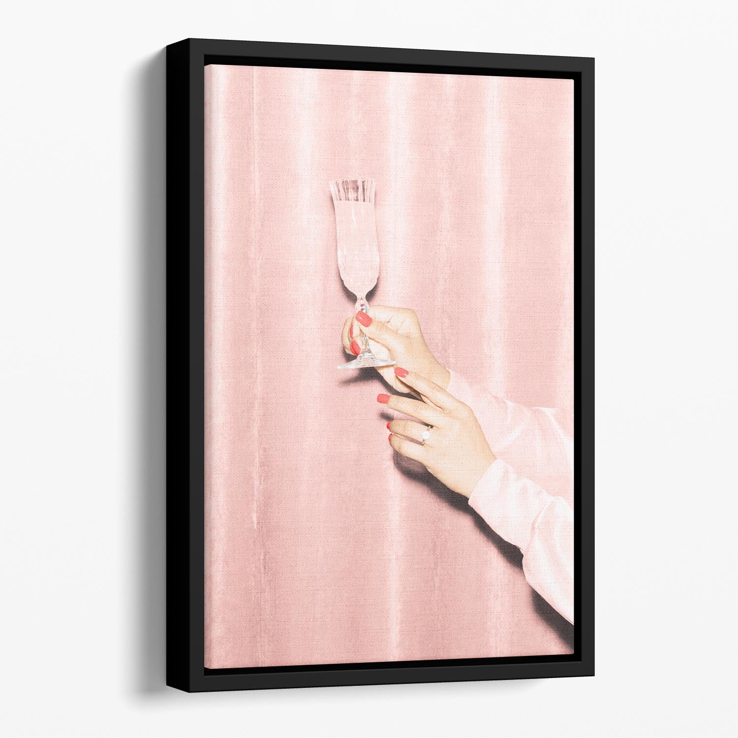 Here's To Pink 03 Floating Framed Canvas - Canvas Art Rocks - 1