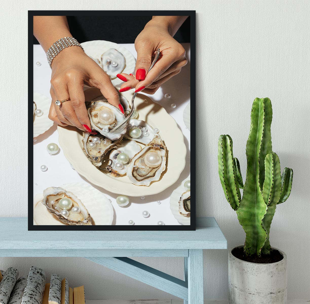 Oyster a Pearls No 01 Framed Print - Canvas Art Rocks - 2