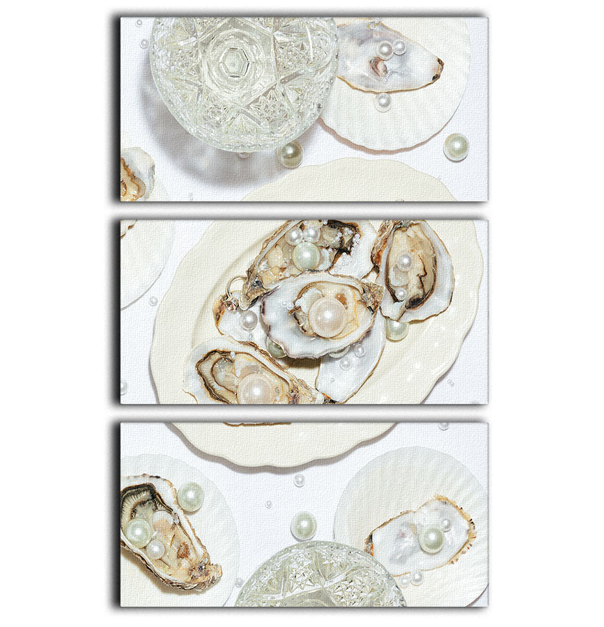 Oysters a Pearls No 03 3 Split Panel Canvas Print - Canvas Art Rocks - 1