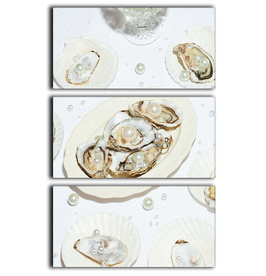 Oysters a Pearls No 04 3 Split Panel Canvas Print - Canvas Art Rocks - 1