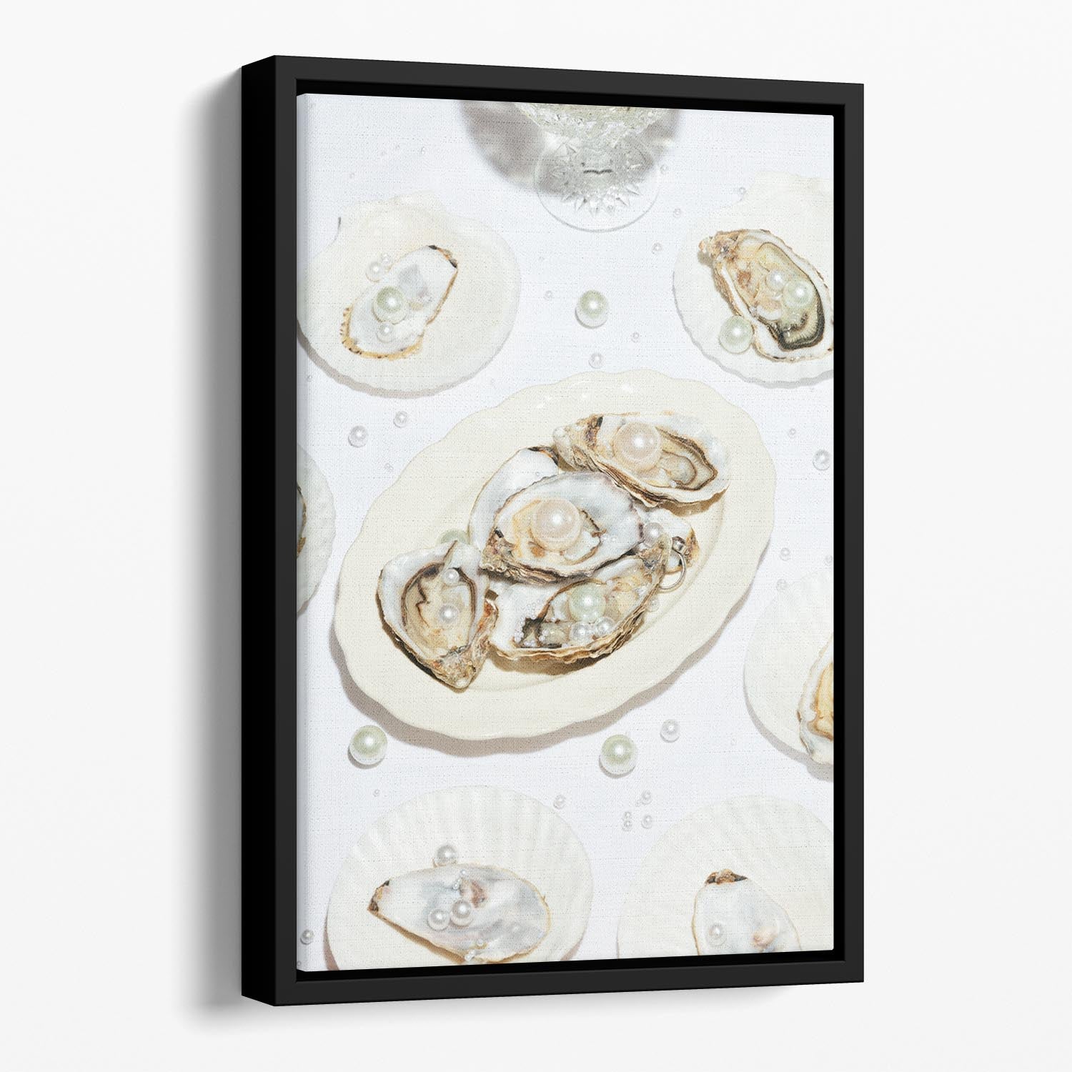 Oysters a Pearls No 04 Floating Framed Canvas - Canvas Art Rocks - 1