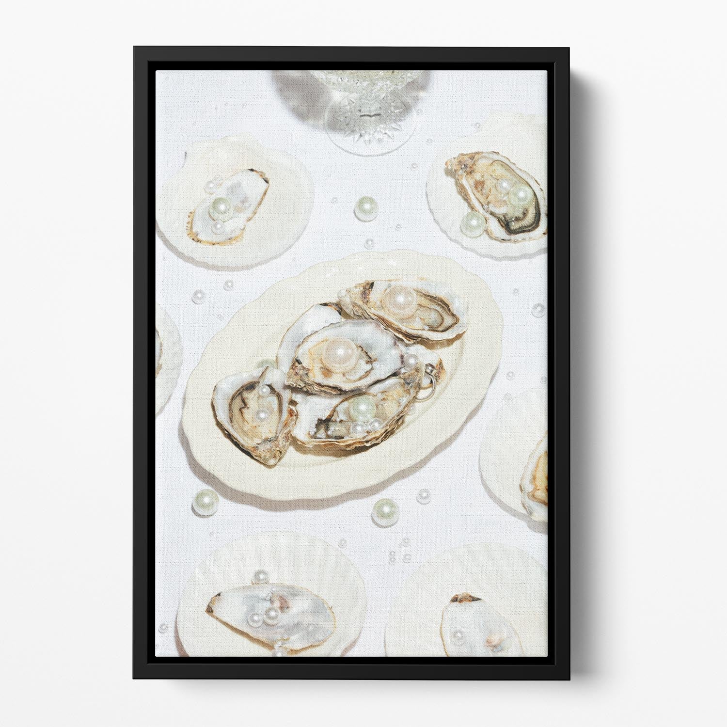 Oysters a Pearls No 04 Floating Framed Canvas - Canvas Art Rocks - 2