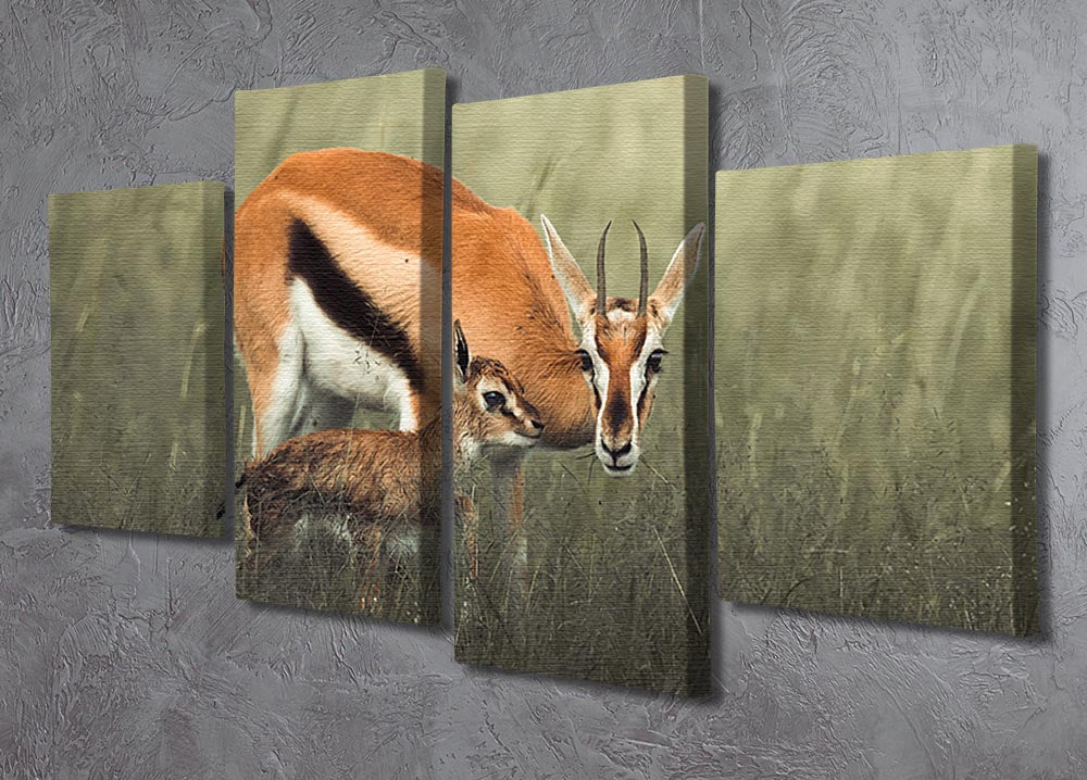 Gazelles Grazing 4 Split Panel Canvas - Canvas Art Rocks - 2