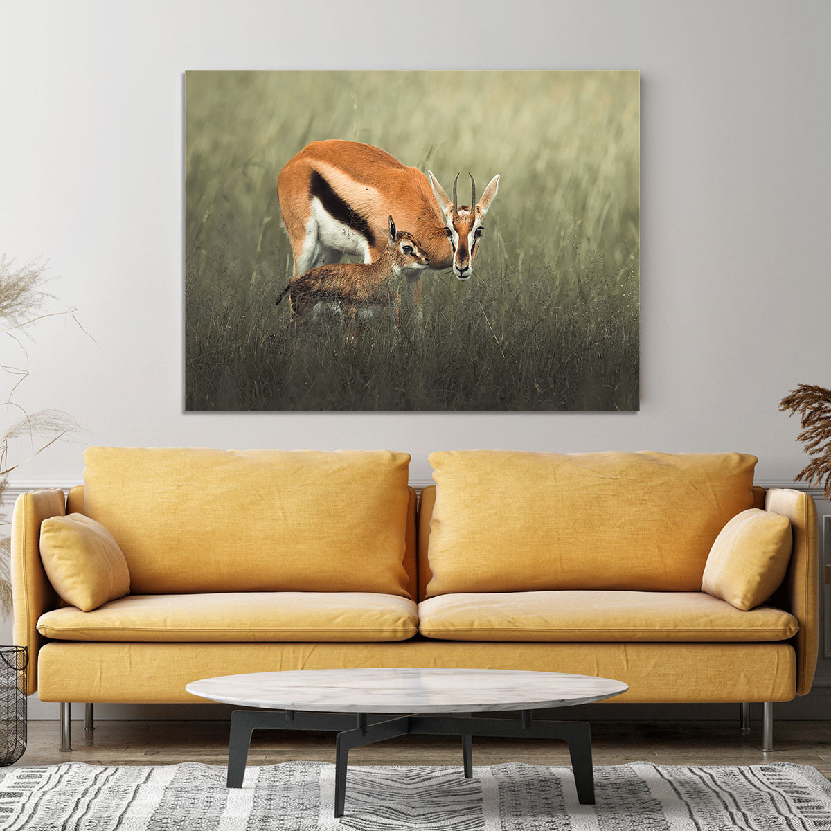 Gazelles Grazing Canvas Print or Poster - Canvas Art Rocks - 4