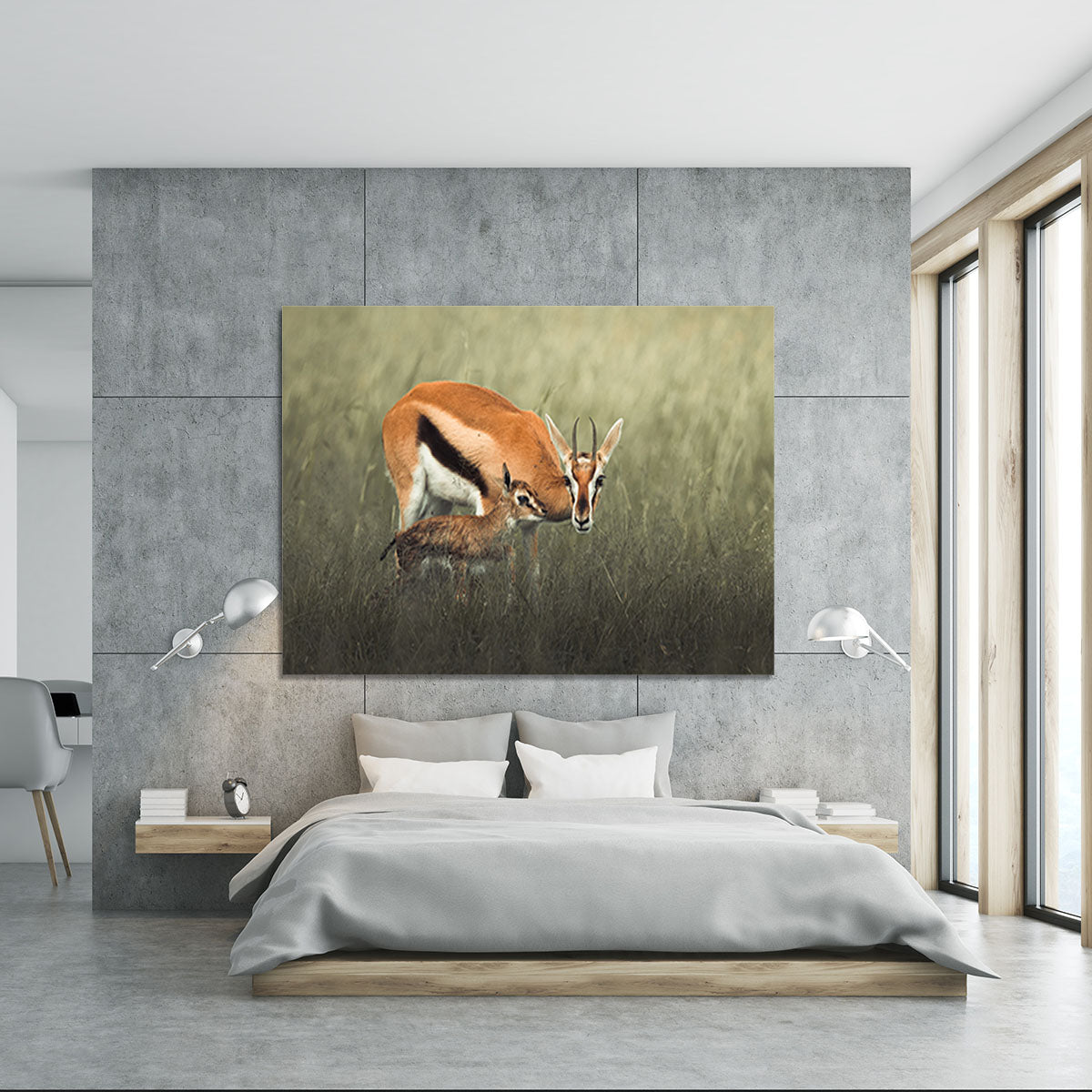 Gazelles Grazing Canvas Print or Poster - Canvas Art Rocks - 5