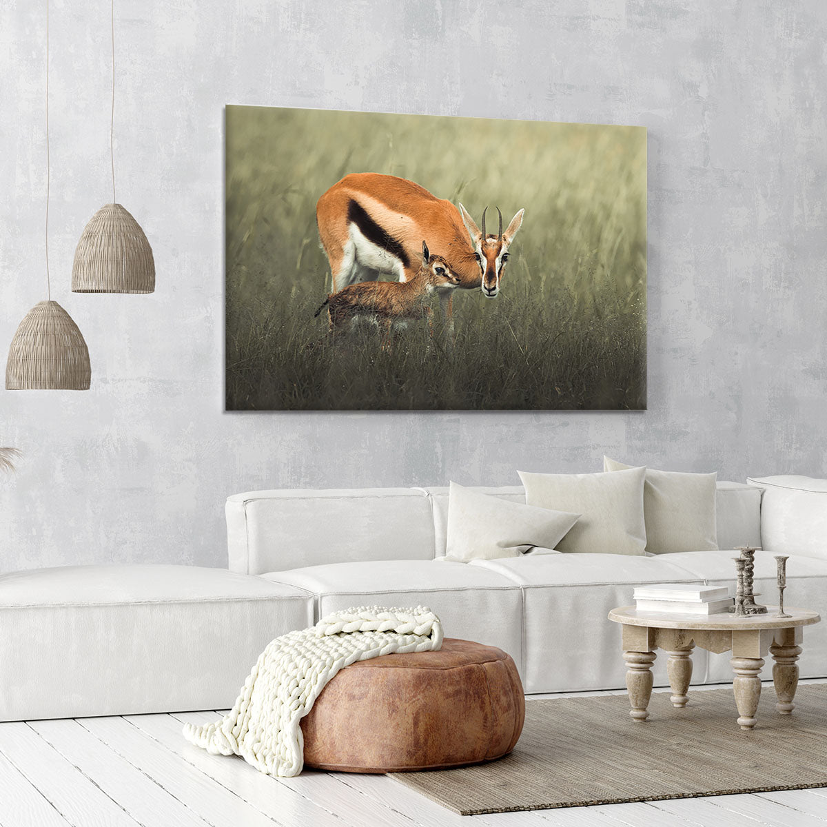 Gazelles Grazing Canvas Print or Poster - Canvas Art Rocks - 6