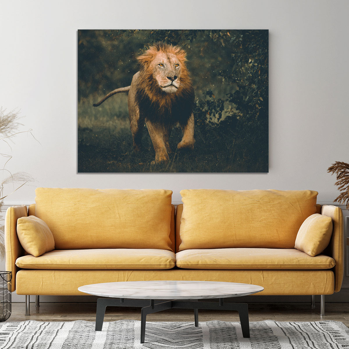 Lion Running In The Woods Canvas Print or Poster - Canvas Art Rocks - 4