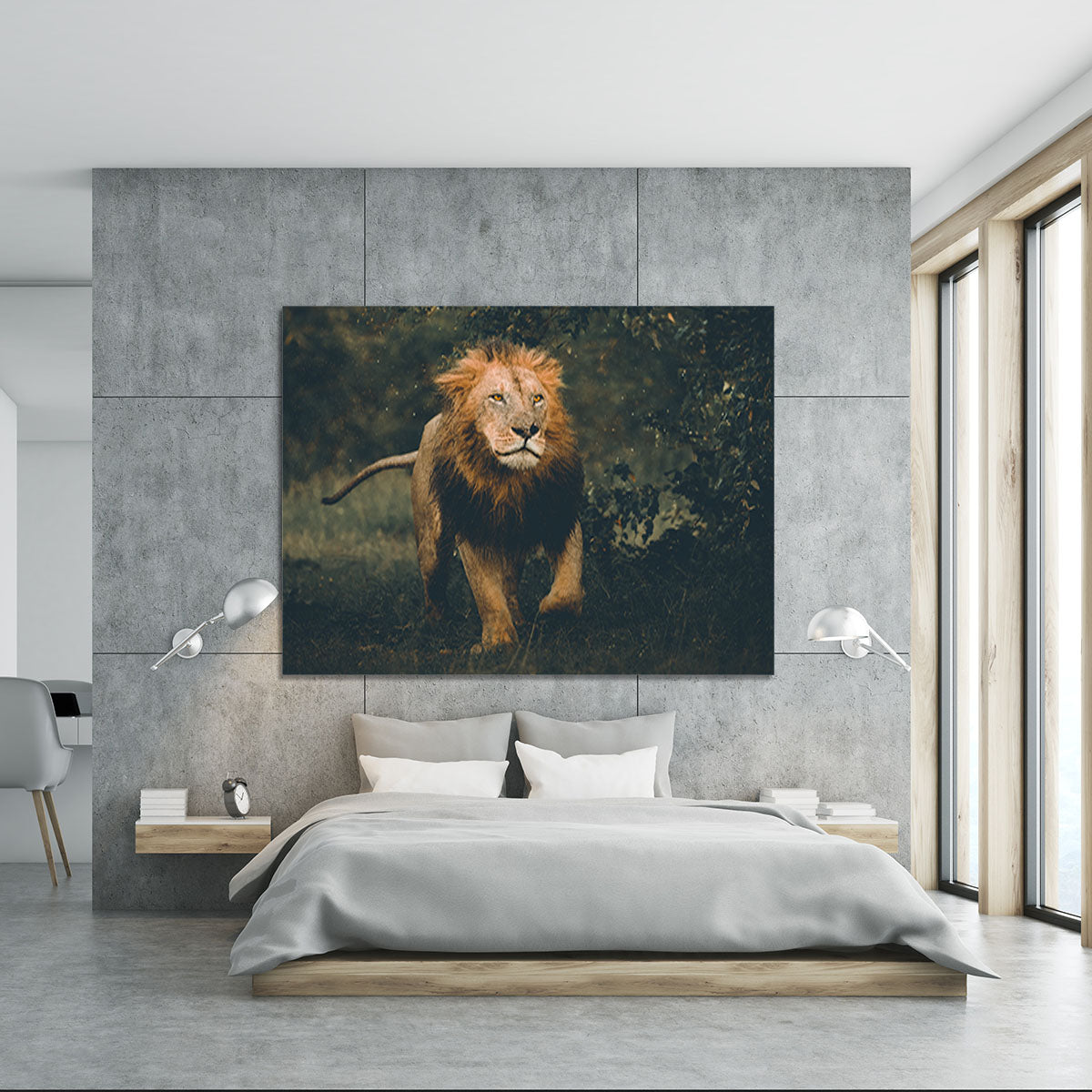 Lion Running In The Woods Canvas Print or Poster - Canvas Art Rocks - 5