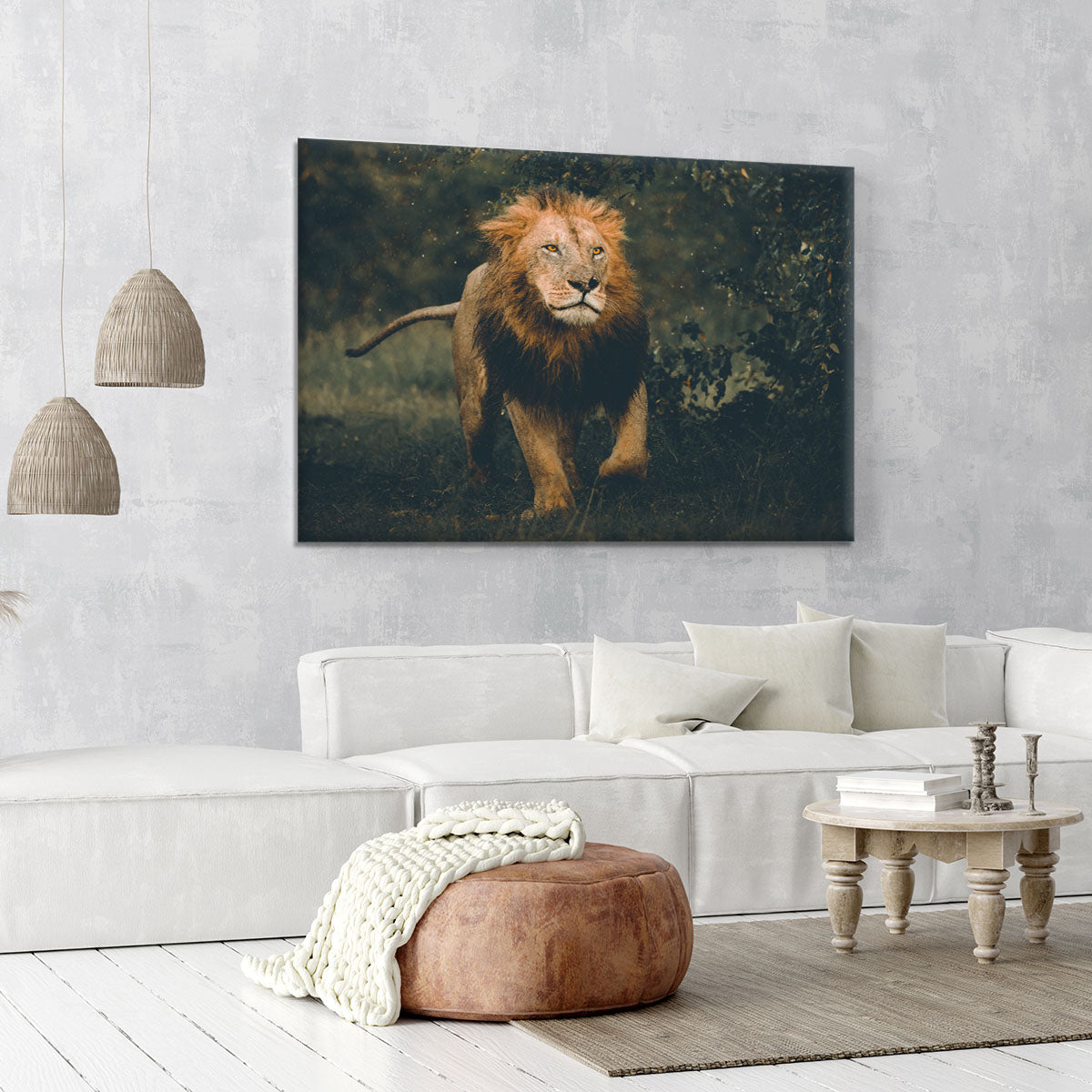 Lion Running In The Woods Canvas Print or Poster - Canvas Art Rocks - 6