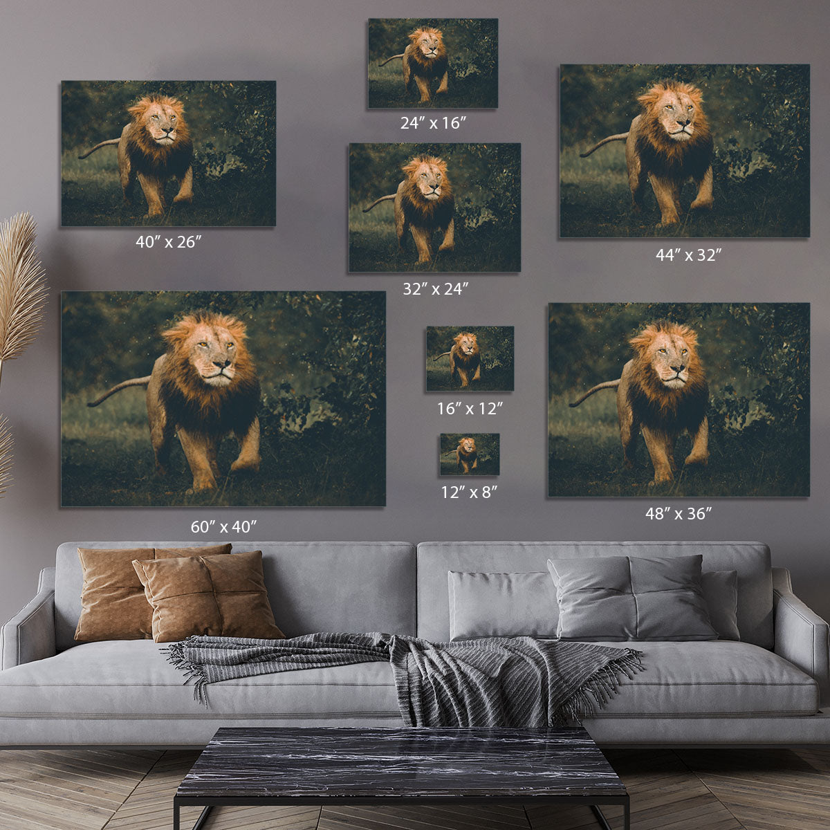 Lion Running In The Woods Canvas Print or Poster - Canvas Art Rocks - 7
