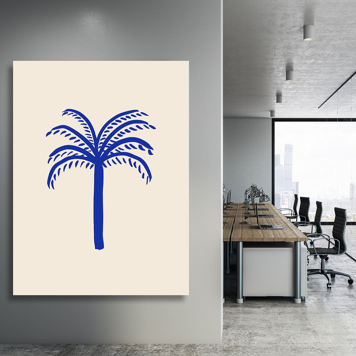 Blue Palm Canvas Print or Poster