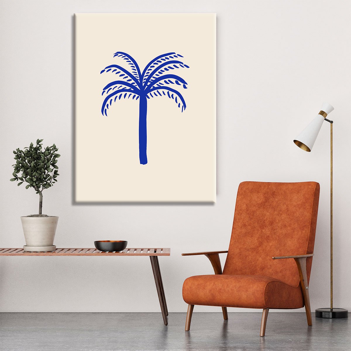 Blue Palm Canvas Print or Poster