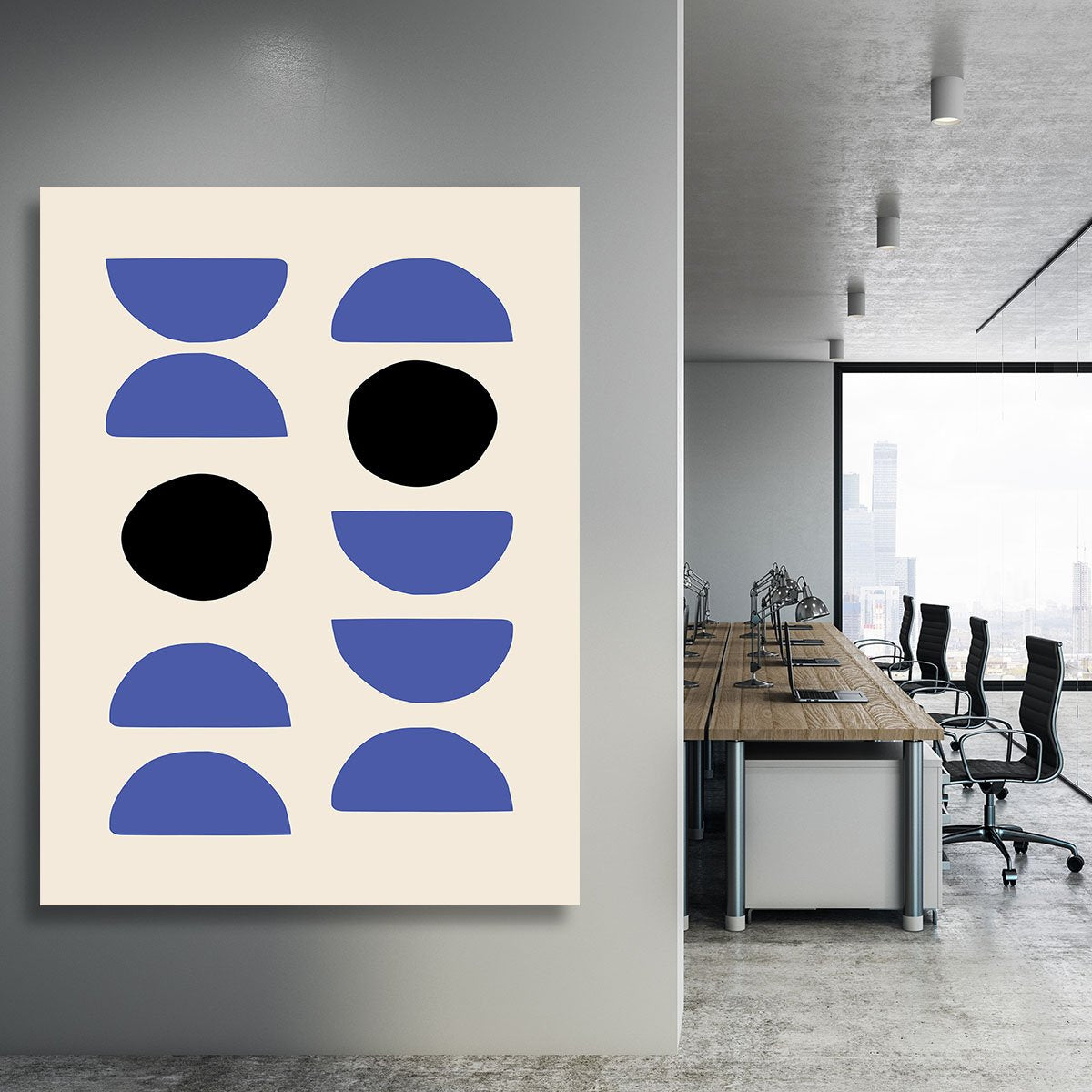 Blue Shapes Canvas Print or Poster - Canvas Art Rocks - 3
