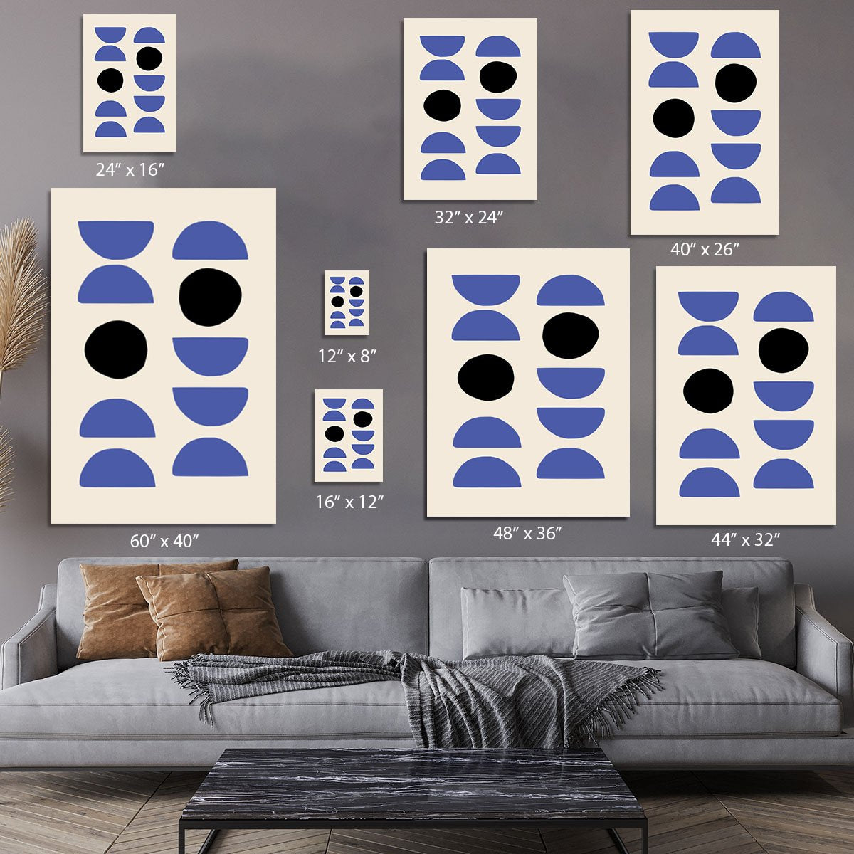Blue Shapes Canvas Print or Poster - Canvas Art Rocks - 7