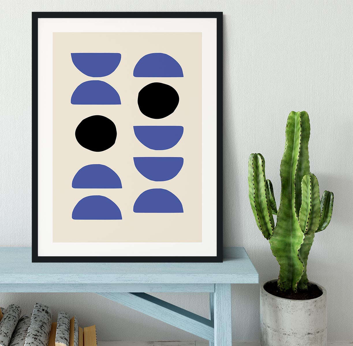 Blue Shapes Framed Print - Canvas Art Rocks - 1
