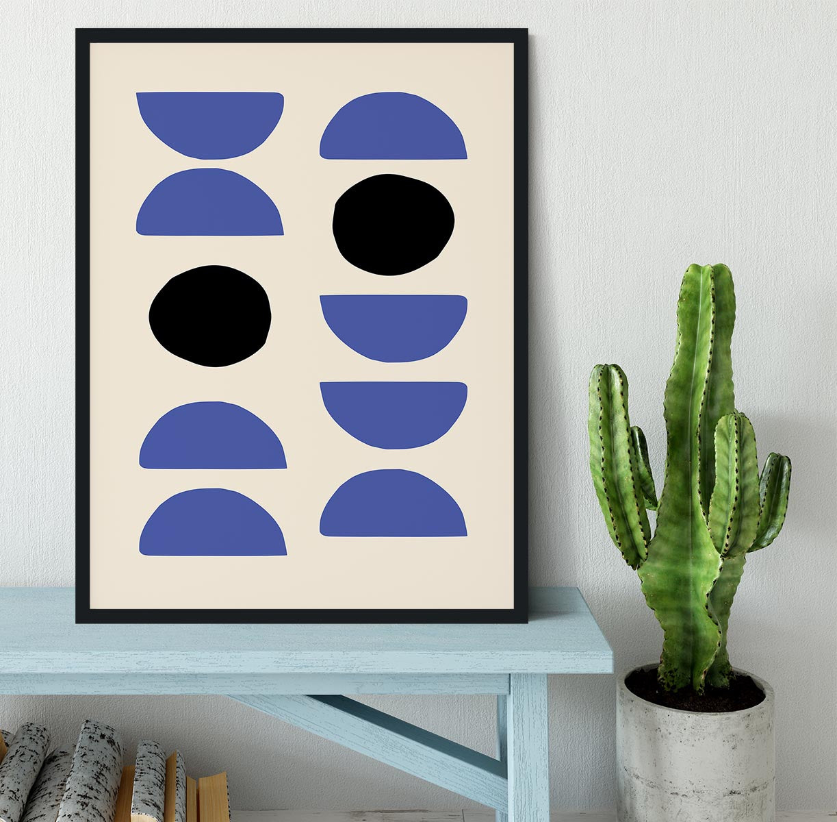 Blue Shapes Framed Print - Canvas Art Rocks - 2