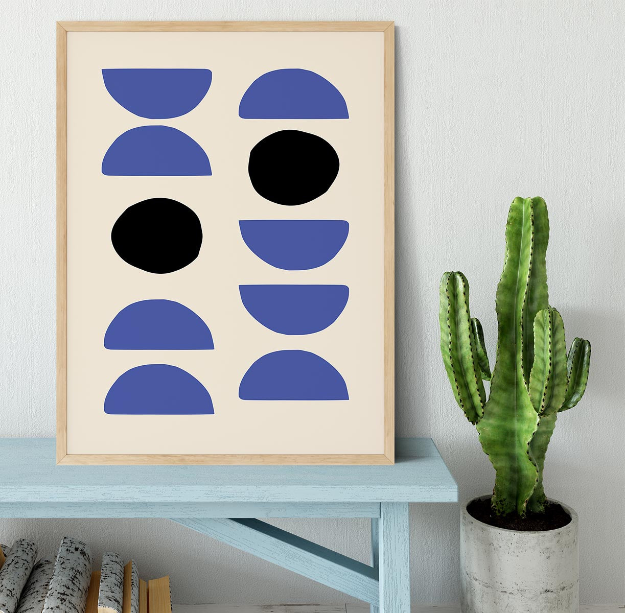 Blue Shapes Framed Print - Canvas Art Rocks - 4