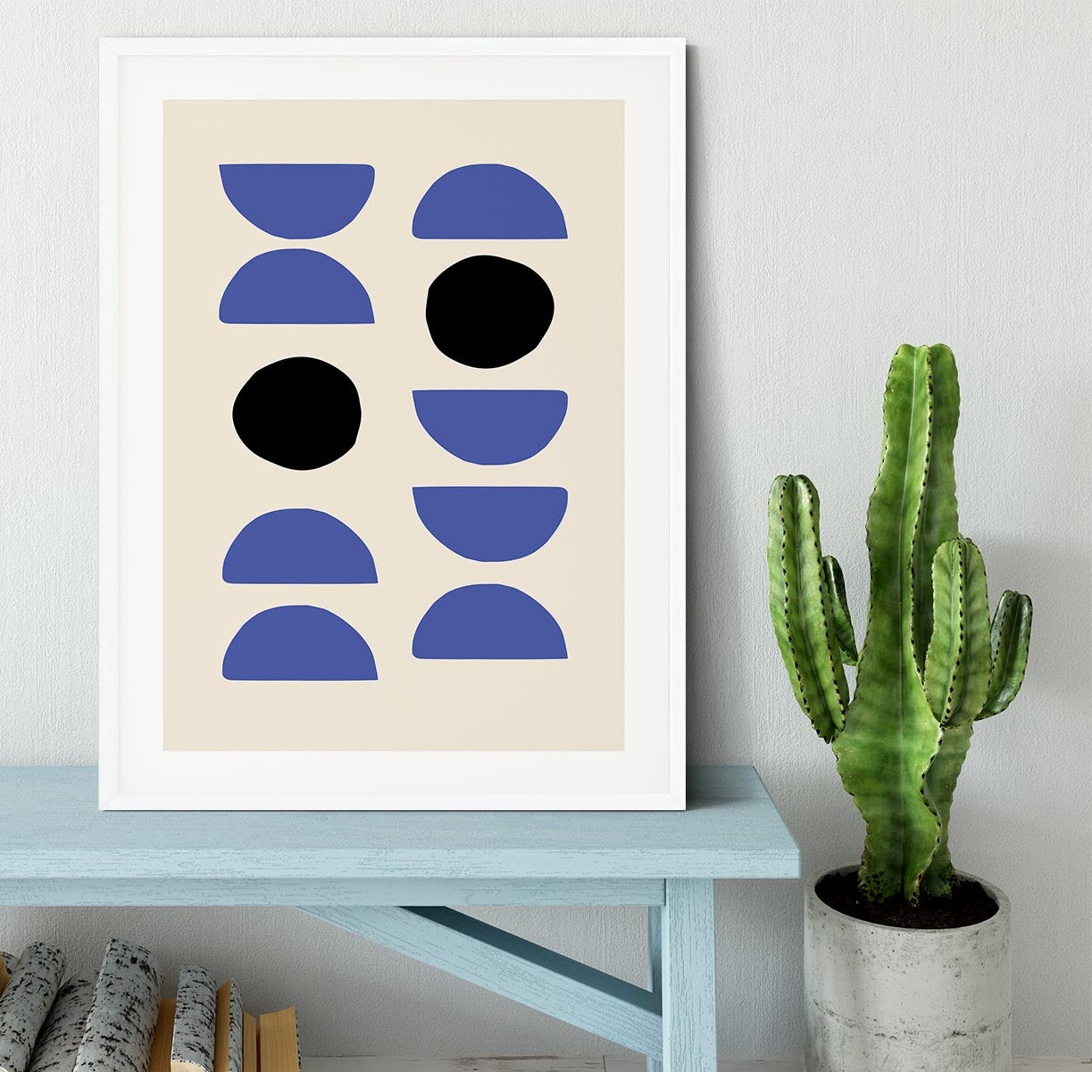 Blue Shapes Framed Print - Canvas Art Rocks - 5