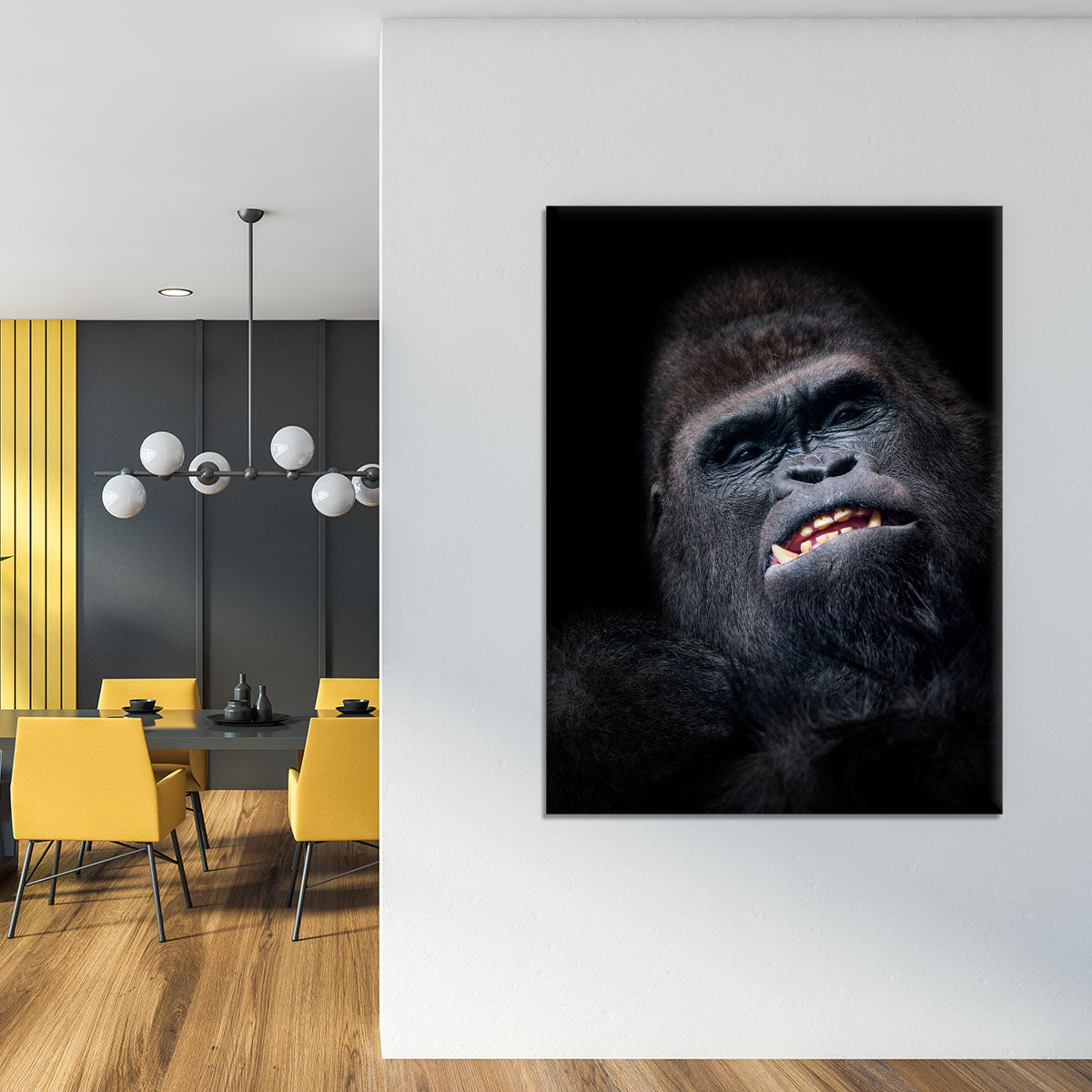 Gorilla face seen from above Canvas Print or Poster - Canvas Art Rocks - 4
