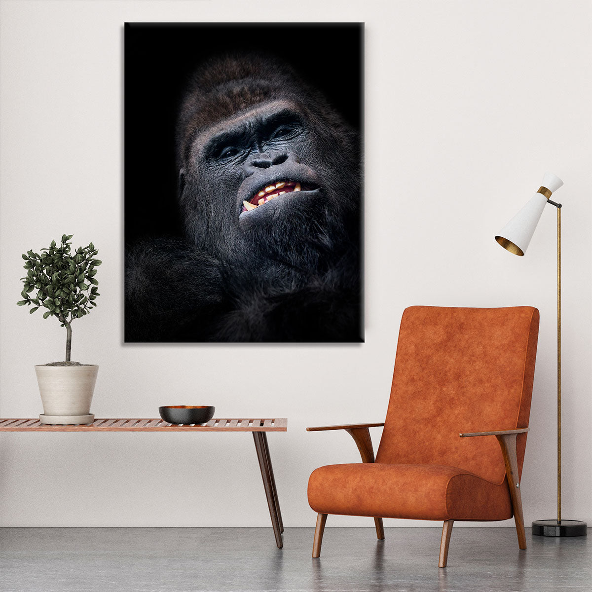 Gorilla face seen from above Canvas Print or Poster - Canvas Art Rocks - 6