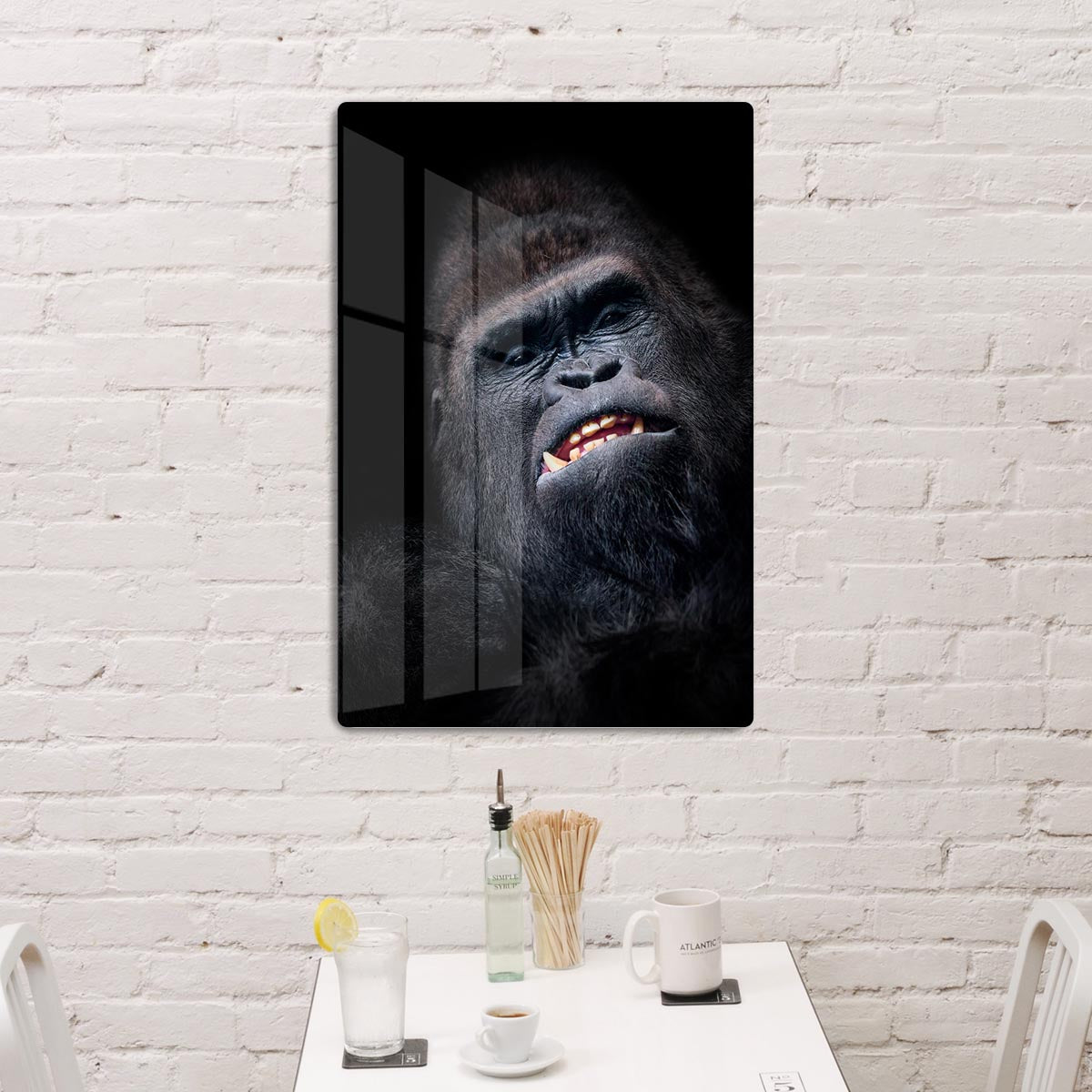 Gorilla face seen from above HD Metal Print - Canvas Art Rocks - 2