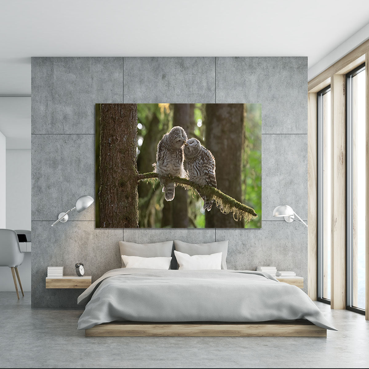 Two Owls Kissing Canvas Print or Poster - Canvas Art Rocks - 5