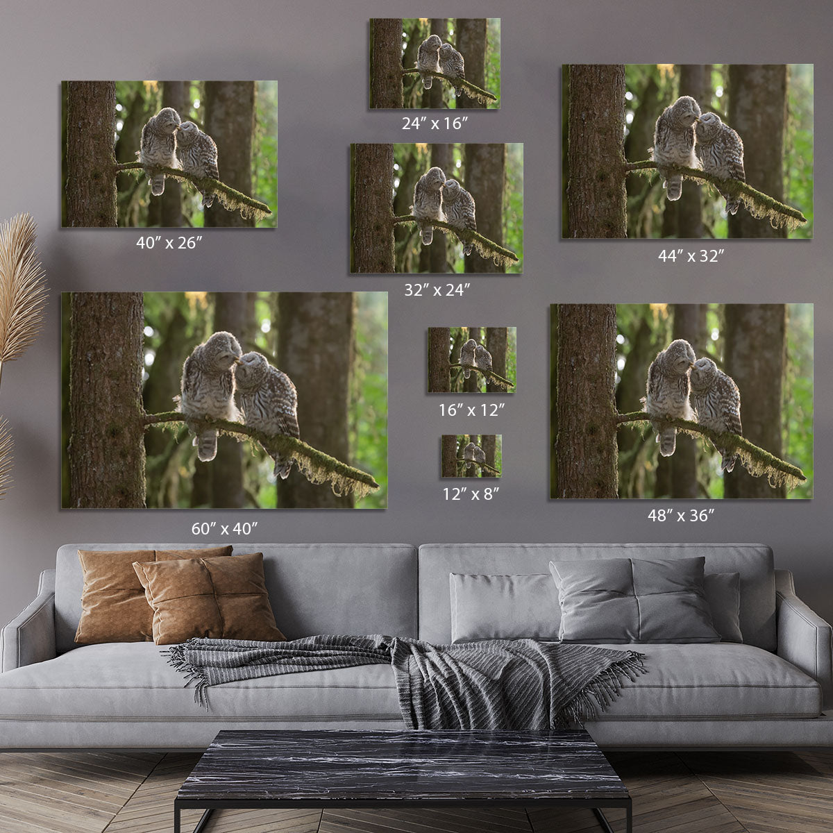 Two Owls Kissing Canvas Print or Poster - Canvas Art Rocks - 7