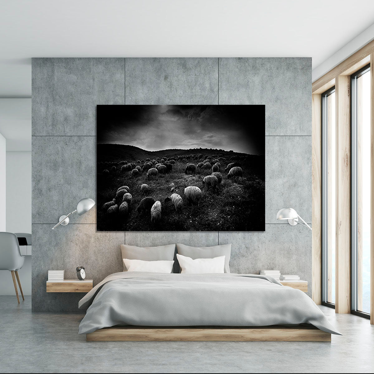 The sheep in the valley Canvas Print or Poster - Canvas Art Rocks - 5