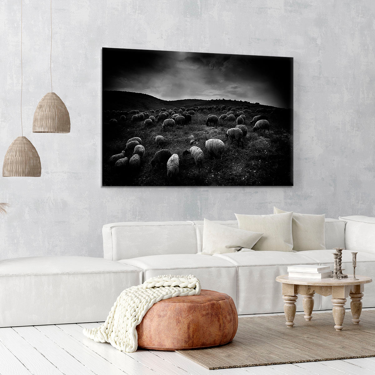 The sheep in the valley Canvas Print or Poster - Canvas Art Rocks - 6