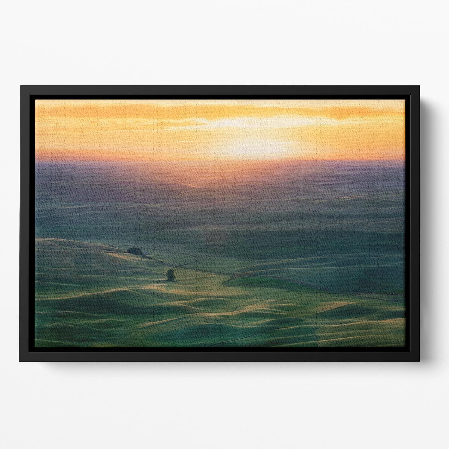 Sunset Over Colfax Floating Framed Canvas - Canvas Art Rocks - 2