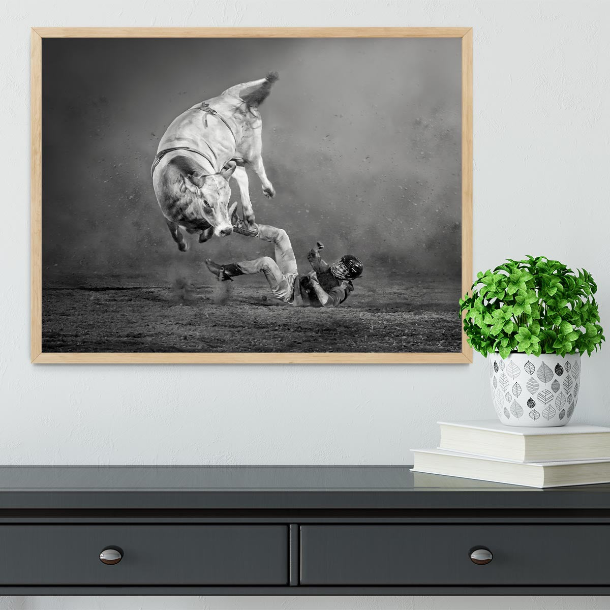 Rodeo Bull Framed Print - Canvas Art Rocks - 4