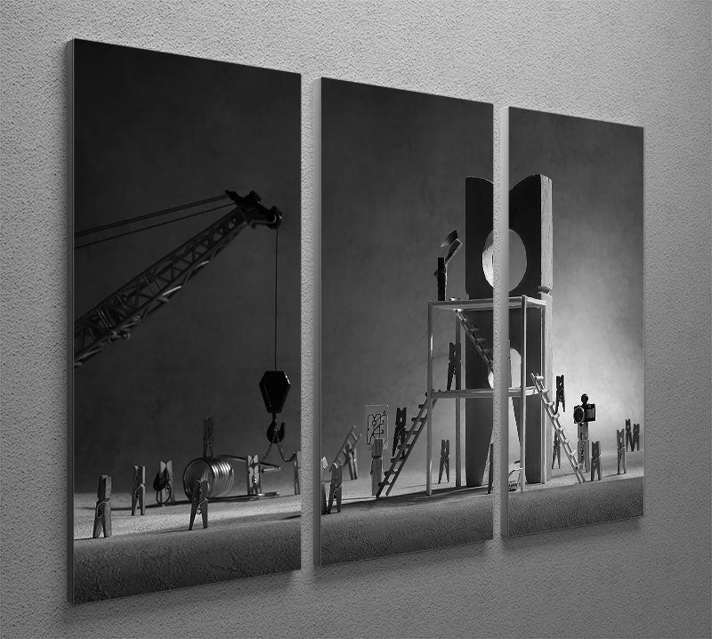 The Peg Construction Project 3 Split Panel Canvas Print - Canvas Art Rocks - 2