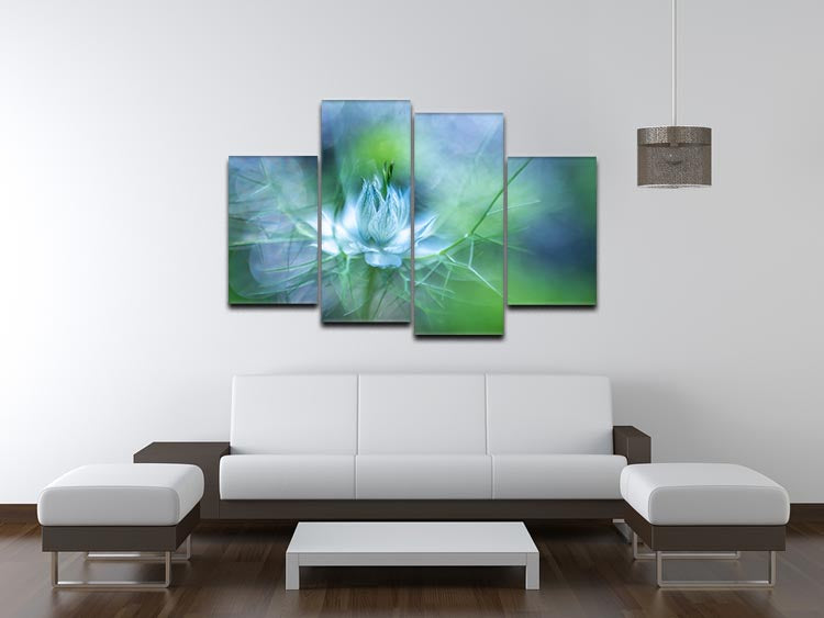 Blue Flower 4 Split Panel Canvas - Canvas Art Rocks - 3