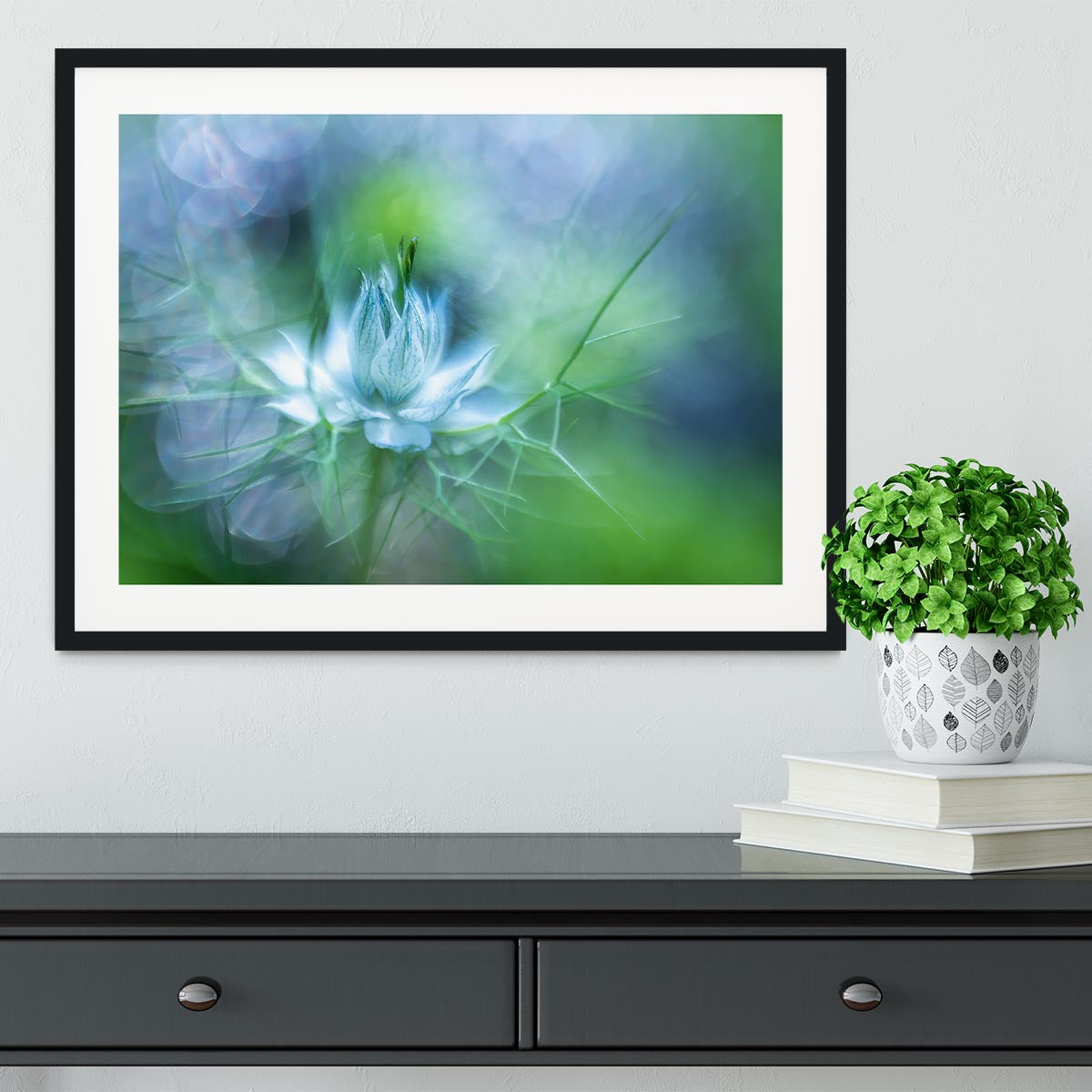 Blue Flower Framed Print - Canvas Art Rocks - 1