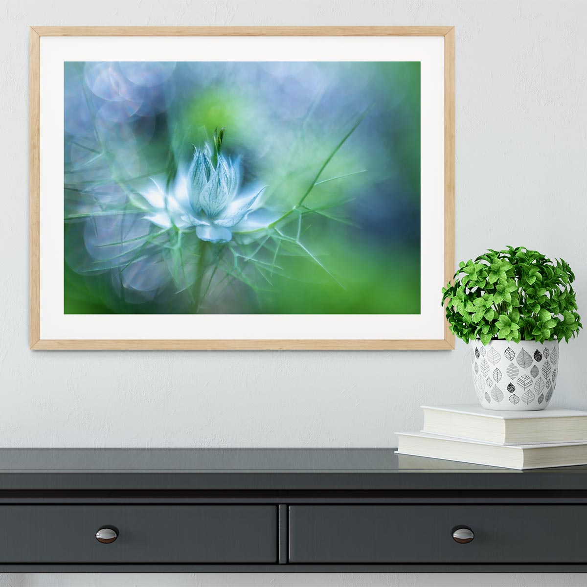 Blue Flower Framed Print - Canvas Art Rocks - 3