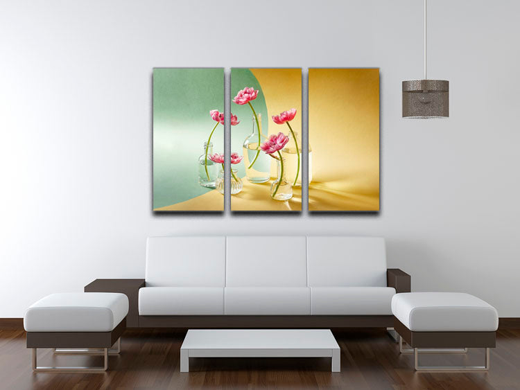 Five tulips 3 Split Panel Canvas Print - Canvas Art Rocks - 3