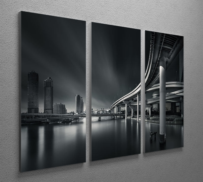 Mirage of Tokyo city 3 Split Panel Canvas Print - Canvas Art Rocks - 2