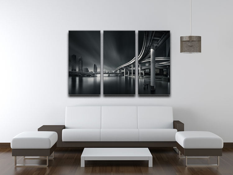 Mirage of Tokyo city 3 Split Panel Canvas Print - Canvas Art Rocks - 3