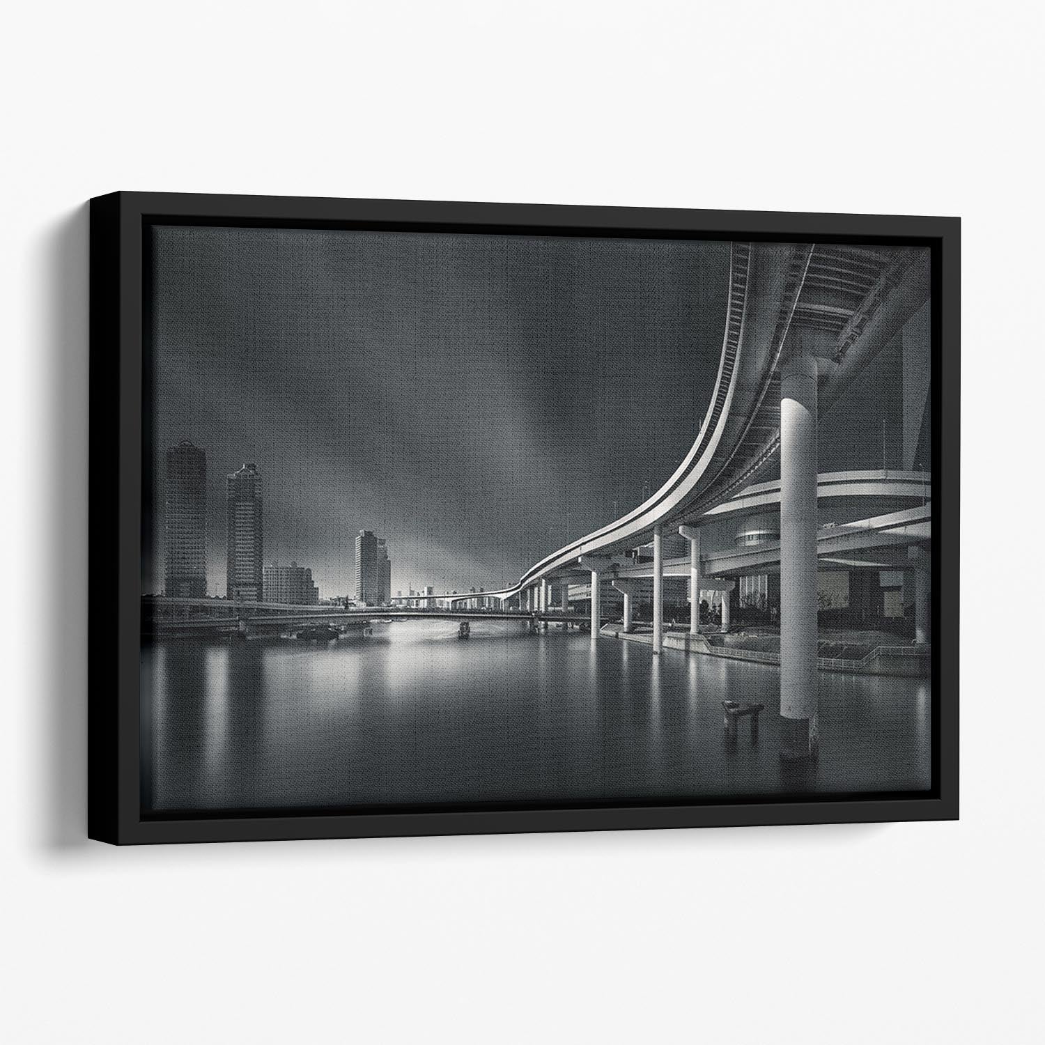 Mirage of Tokyo city Floating Framed Canvas - Canvas Art Rocks - 1